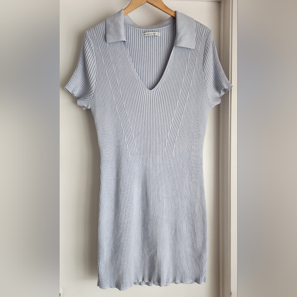Abercrombie & Fitch Soft Blue‎ Polo Knit Mini Dress